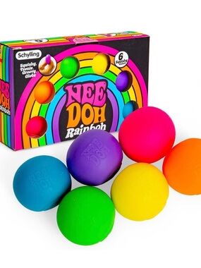 Schylling Nee Doh Rainbow Squishy Balls - Multicolor Pack by